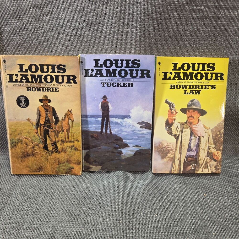 Lot of 3 Louis L'Amour Western Paperbacks PBBs Bowdrie & Tucker Fiction